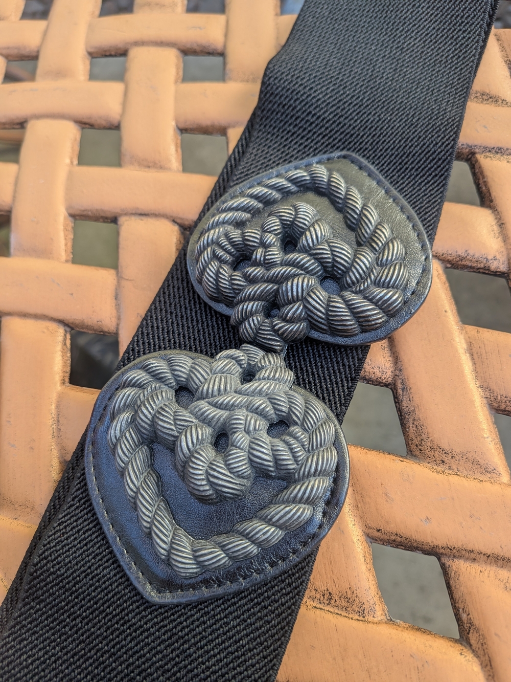 Black Braided Heart Belt